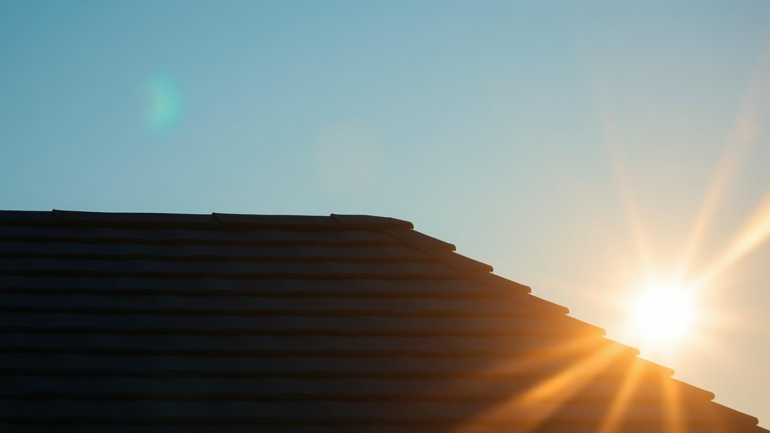 Sun-baked asphalt shingle roof on a Fresno home during a 100-degree Central Valley summer day