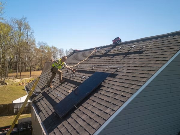 Professional roof inspection for a California home
